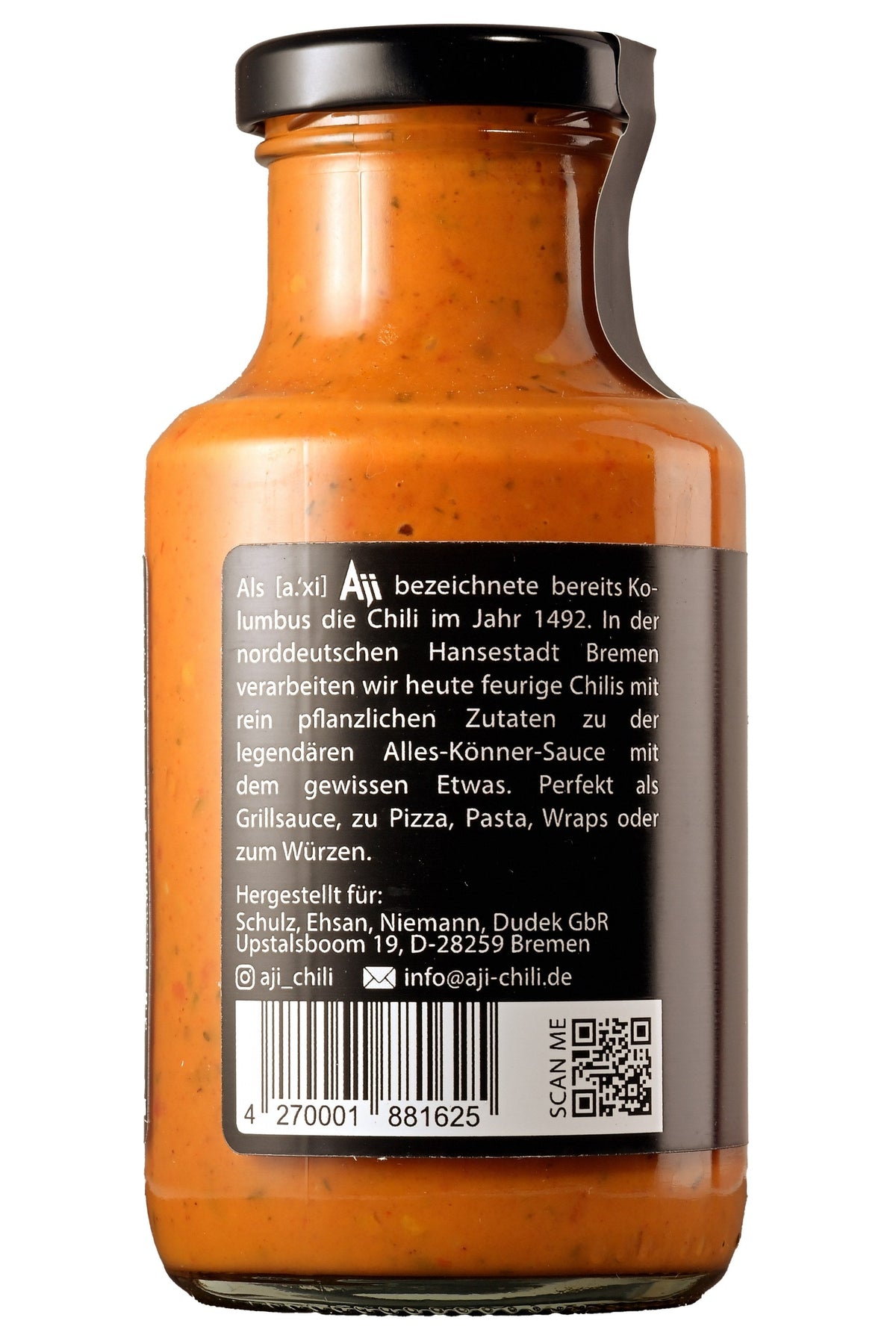Aji Chilisauce Feurig 250 ml – Rückseite