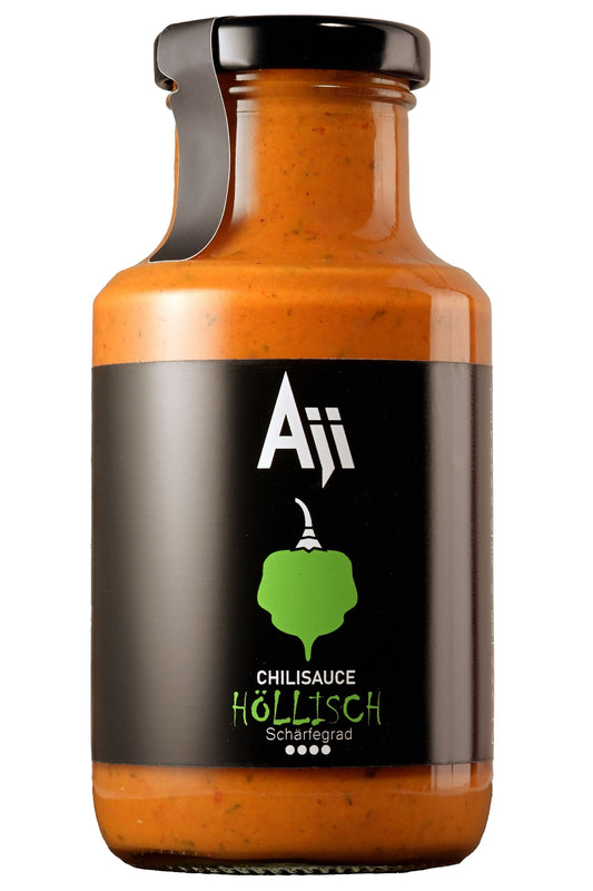 Aji Chilisauce Höllisch 250 ml – Vorderseite